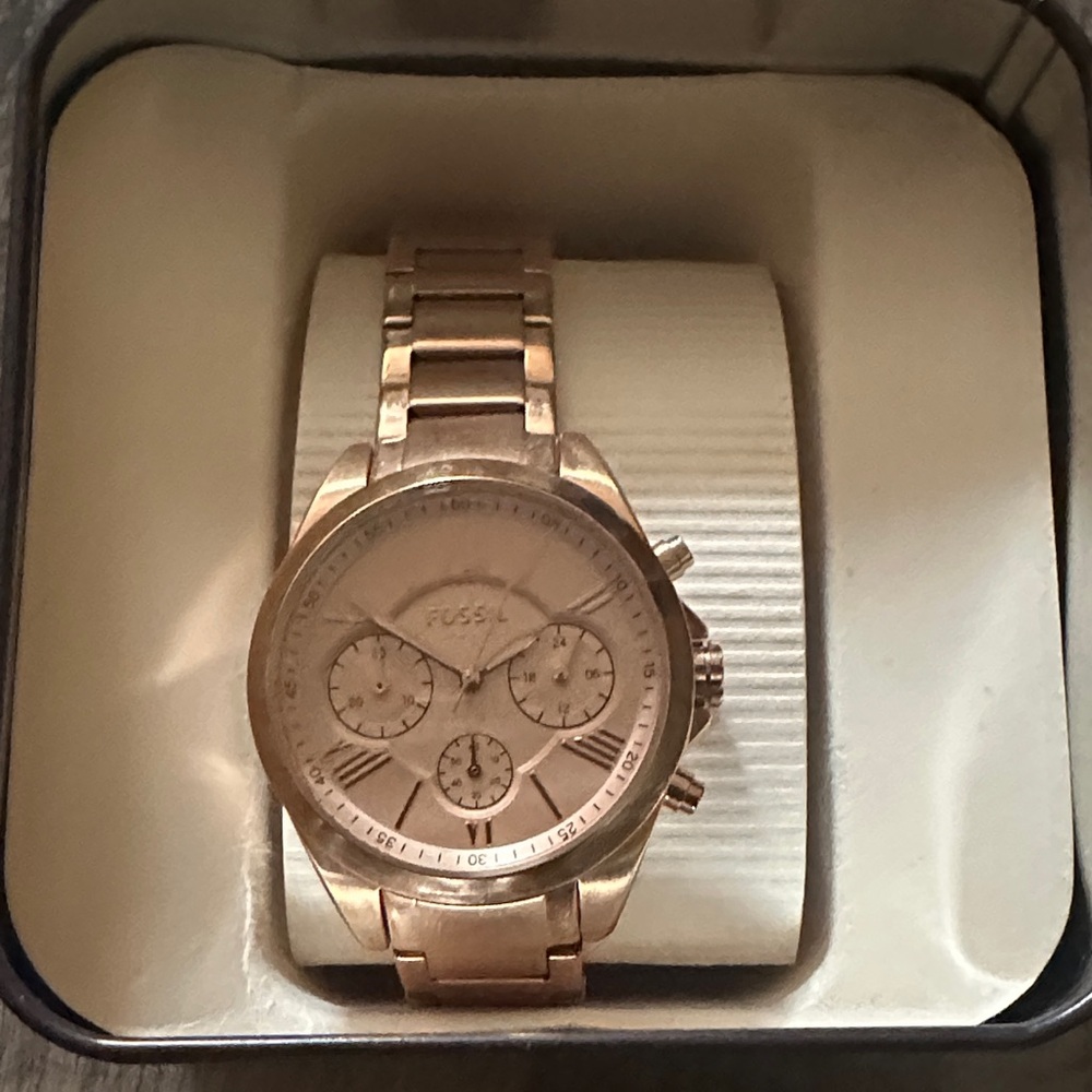 Fossil Rose Gold Chronograph Watch